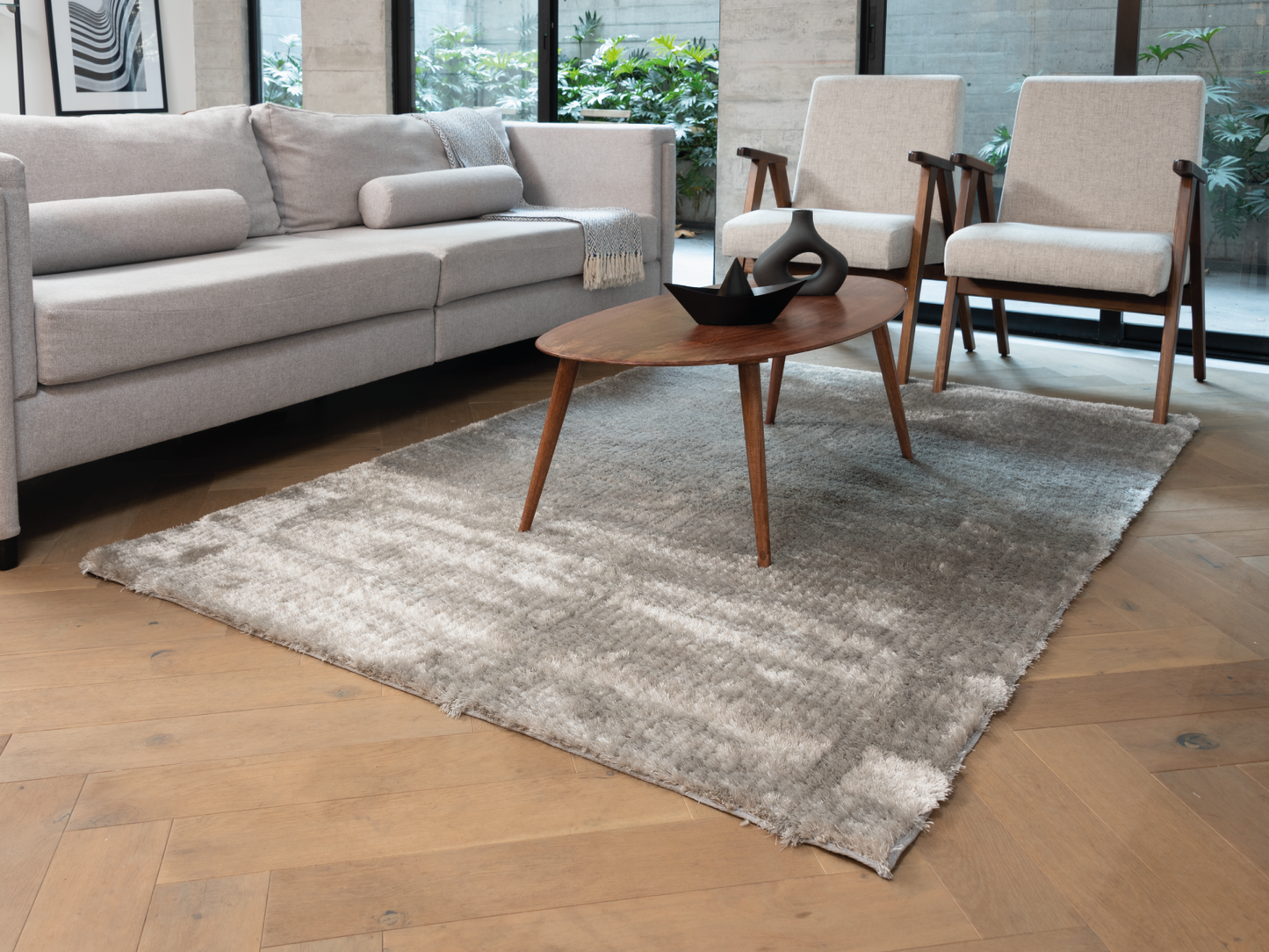 Tapete de sala gris Arizona 160 cm x 225 cm