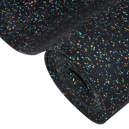 Piso gimnasio de hule chispas de color