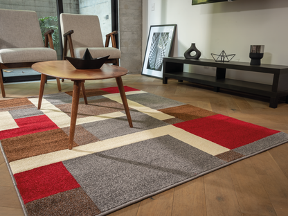 160x220cm Alfombra Moderna Tapete Decorativo Gris COSTA GEO