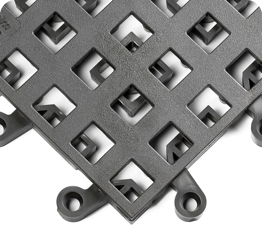 Tapete Modular Ergodeck Gris con Orificios 22mm | Drenaje Rápido y Antifatiga para Áreas Húmedas