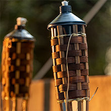 Antorcha de Bambú 150 cm 2 Pack | Decoración Exterior y Jardín con Estilo Tropical