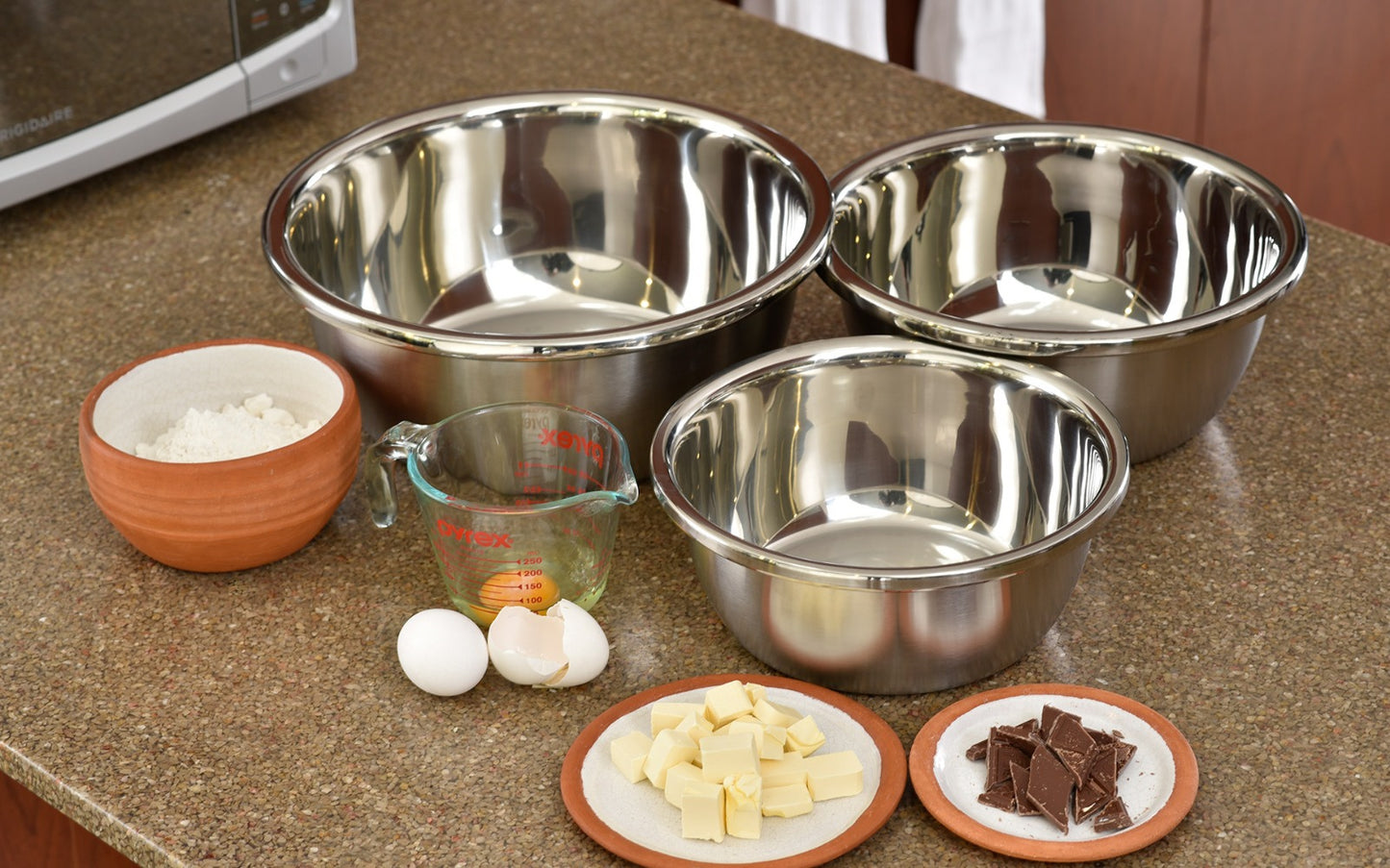 Set de 3 Mixing Bowl de Acero Inoxidable | Tazones Reforzados para Cocina Duraderos y Multiusos