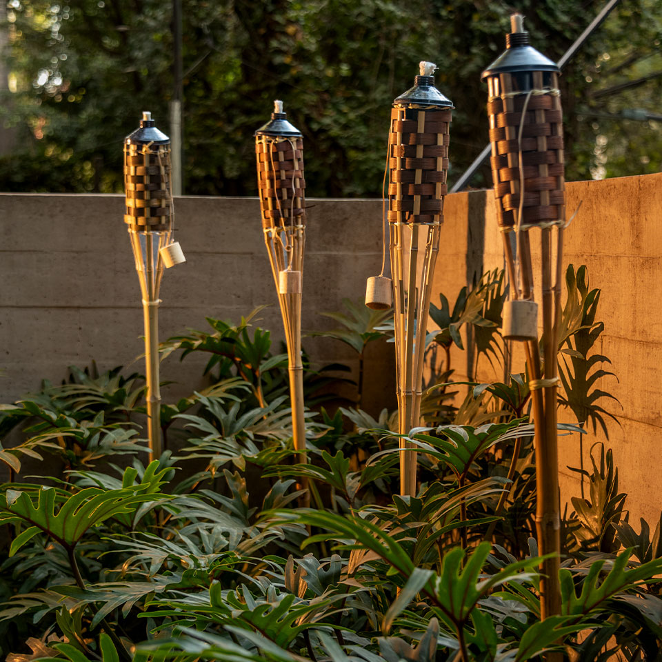 Antorcha de Bambú 150 cm 2 Pack | Decoración Exterior y Jardín con Estilo Tropical
