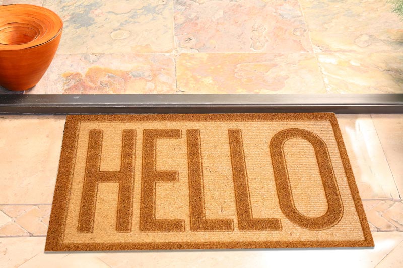 Tapete de entrada Coco Hello 40cm x 60 cm
