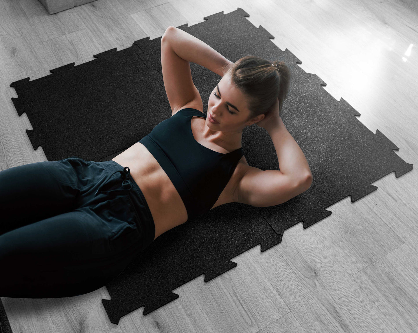 Piso gimnasio reciclado modular