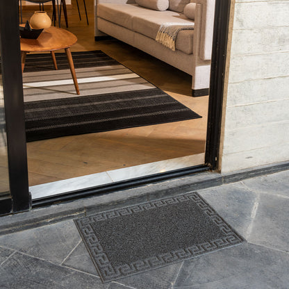 Tapete de entrada Rizo Greek Tap Gris 40 x 60 cm