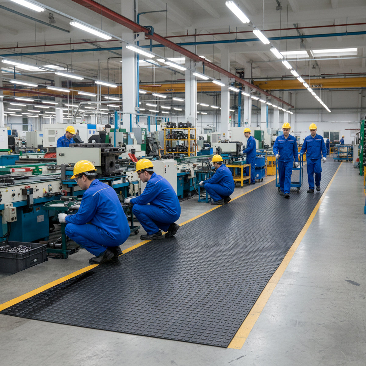 Hule Pasillo Círculos Antideslizante | Económico, Alta Resistencia y Exterior | Venta en Rollo