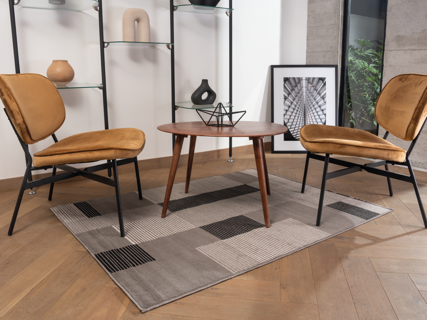 Tapete de sala gris LT-20 120 cm x 160 cm