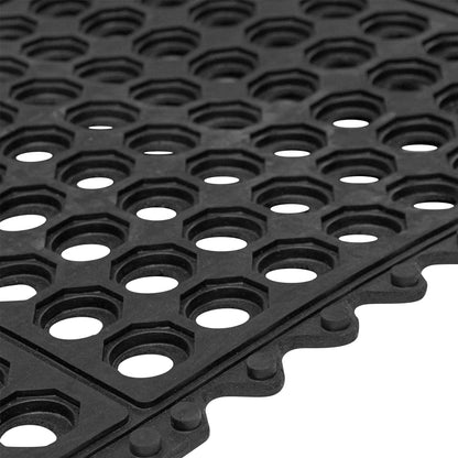 Tapete Antifatiga Modular Classic con Orificios | Hule Drenante y Confort Industrial