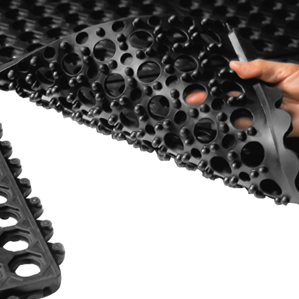 Tapete Antifatiga Modular Classic con Orificios | Hule Drenante y Confort Industrial