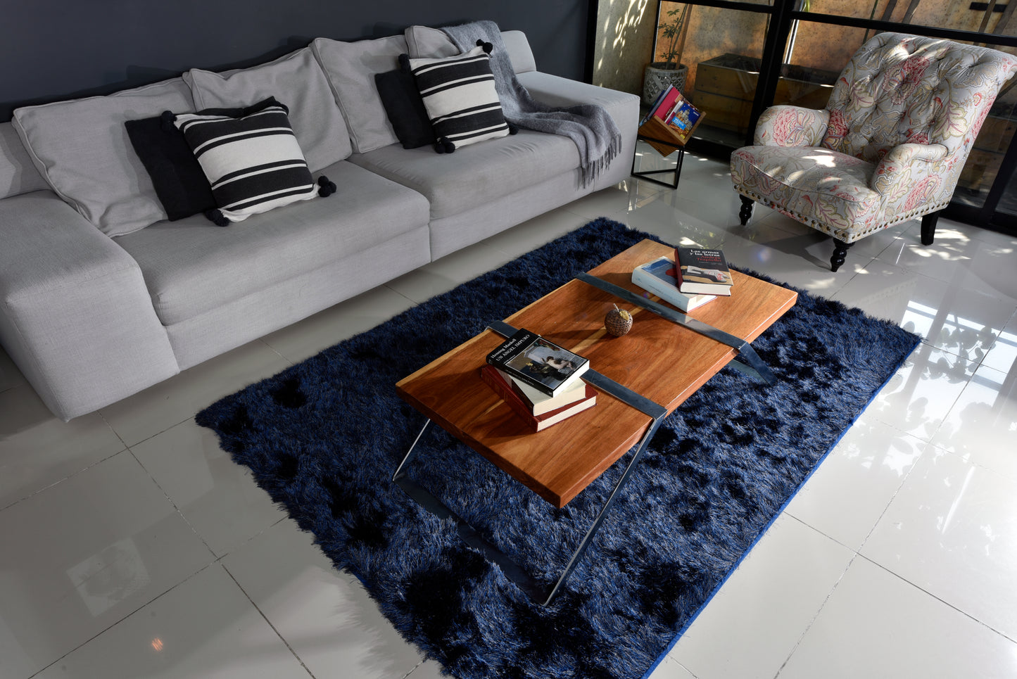 Tapete de sala azul Niza 160 cm x 225 cm