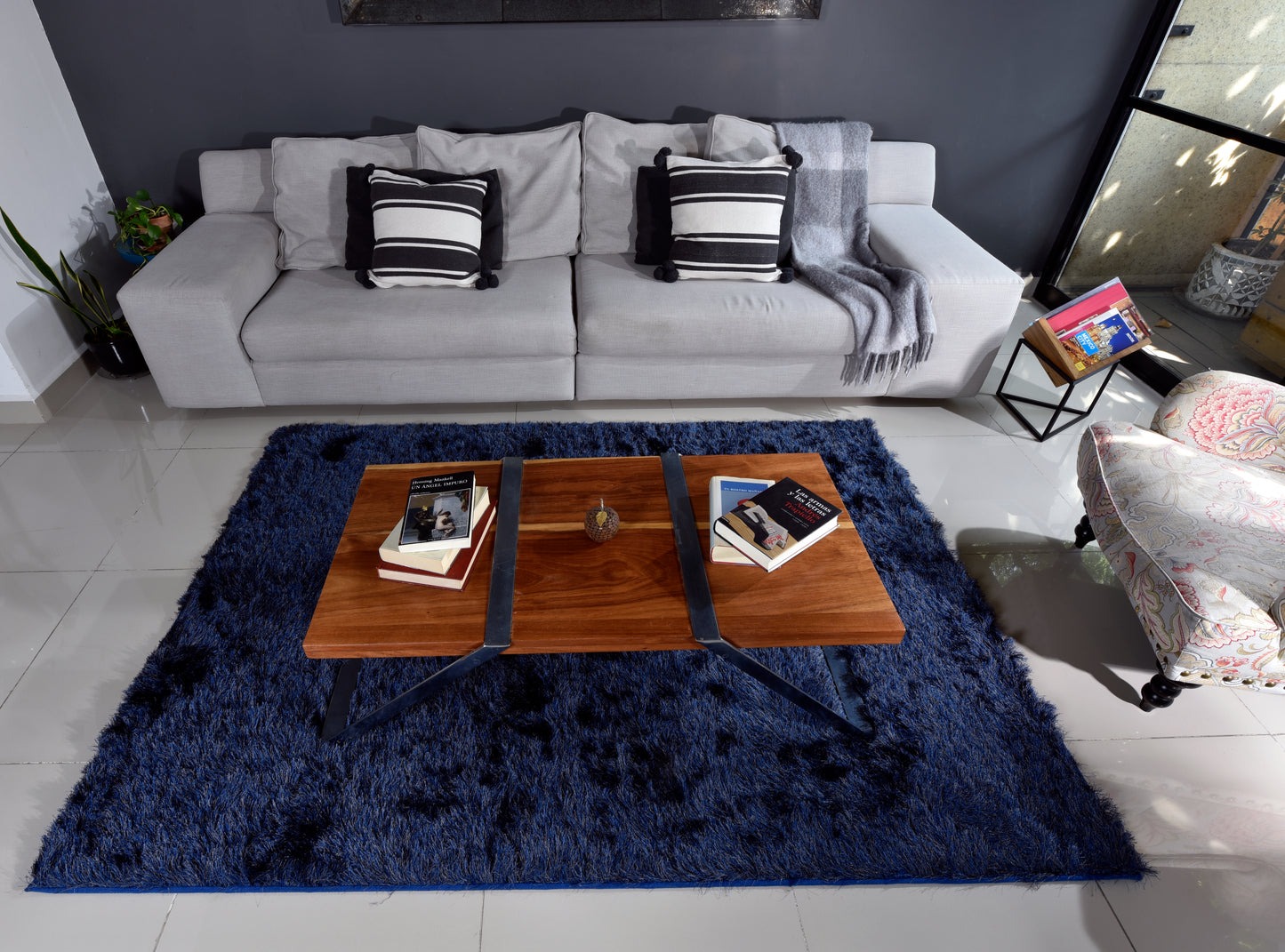 Tapete de sala azul Niza 160 cm x 225 cm