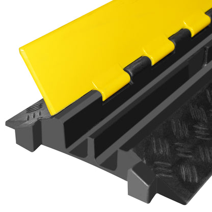 Protector de Cable Rampa Heavy Duty 2 Canales | Polietileno, Carga 12,000 kg y Tapa de Alta Resistencia