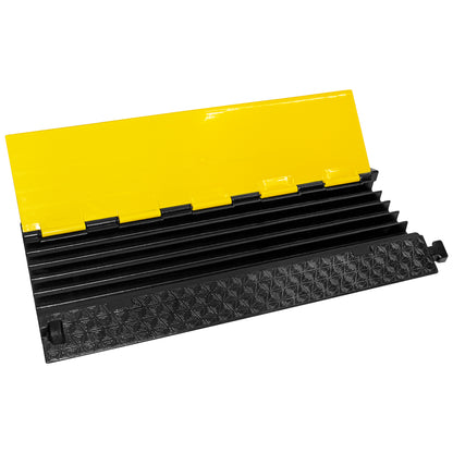Protector de Cable Rampa Heavy Duty 5 Canales | Polietileno, Carga 12,000 kg y Tapa de Alta Resistencia