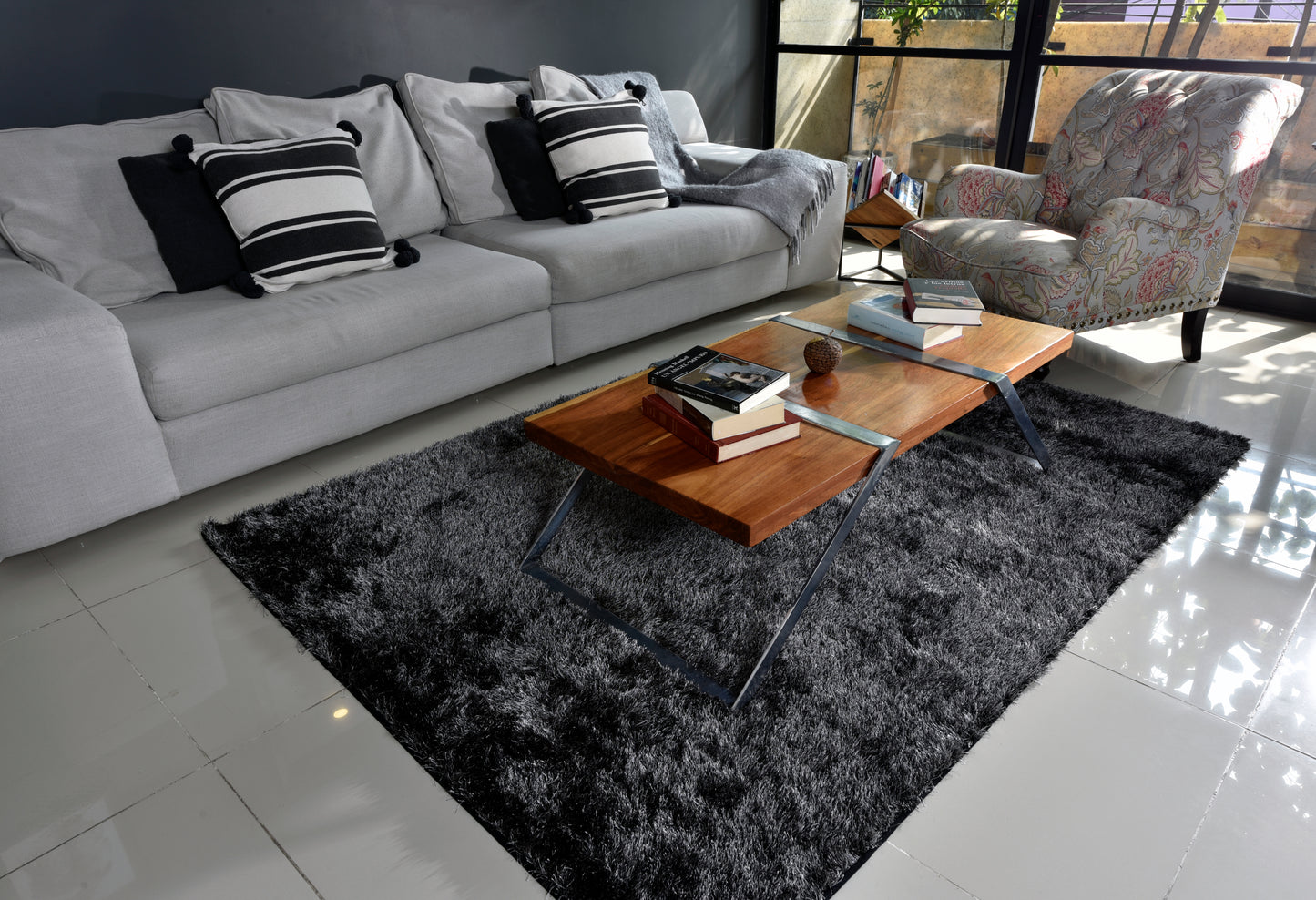 Tapete de sala Soria Negro 160 cm x 225 cm