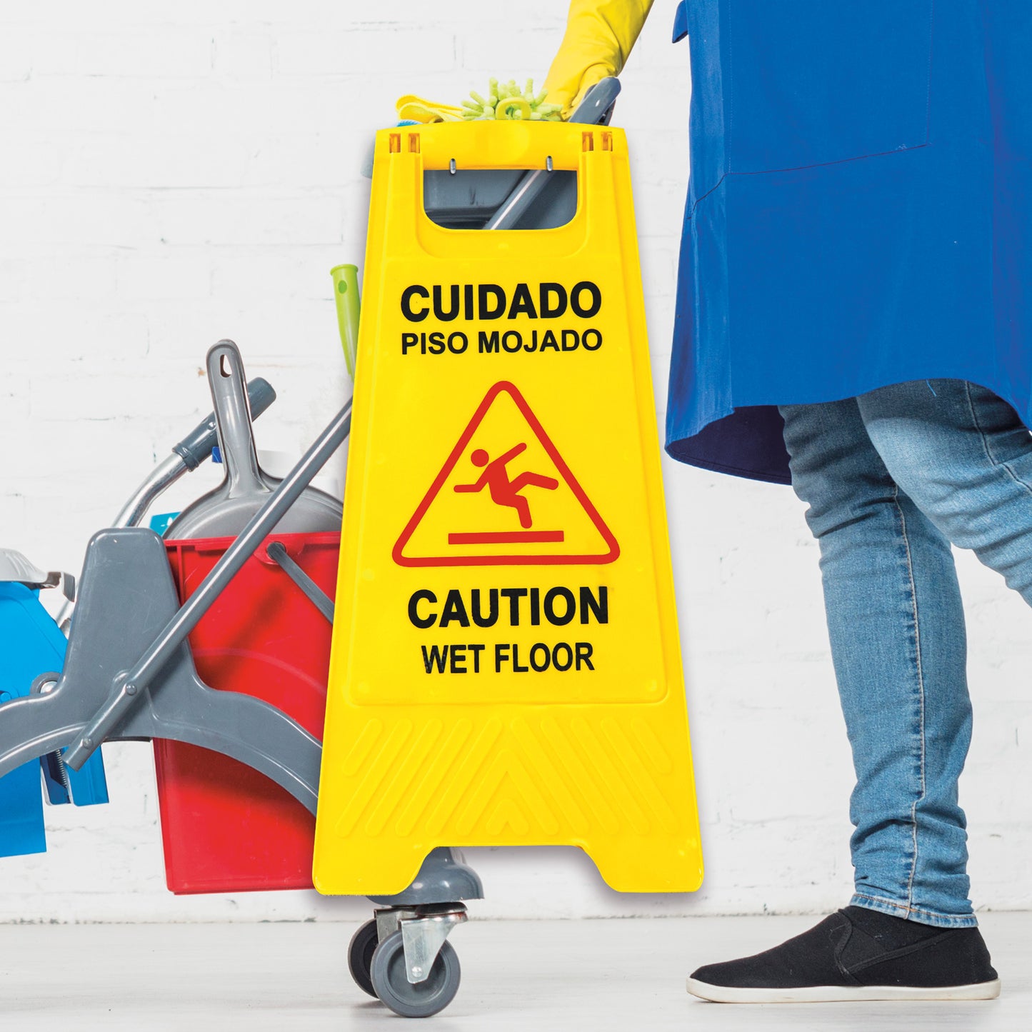 Señalamiento Letrero Piso Mojado | Preventivo, Plegable y Resistente para Seguridad