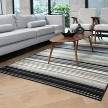 Tapete de sala gris con rayas Soho 042 160 cm x 220 cm
