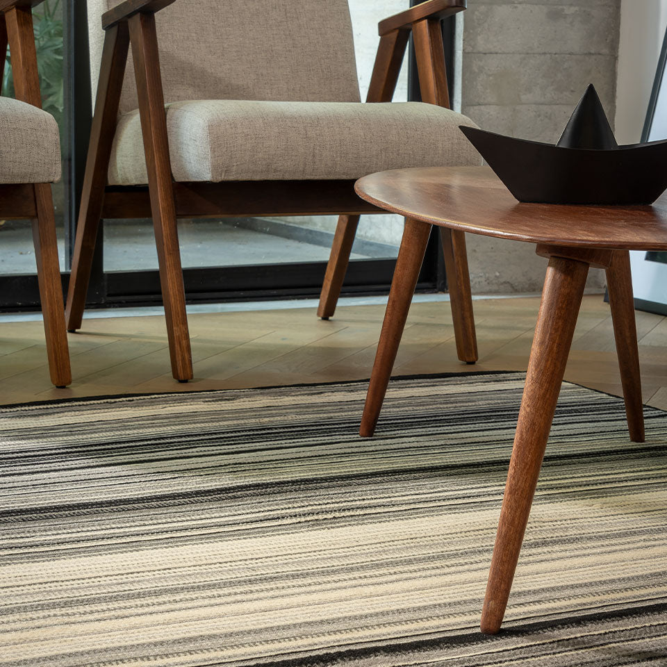 Tapete de sala gris con rayas Soho 042 160 cm x 220 cm