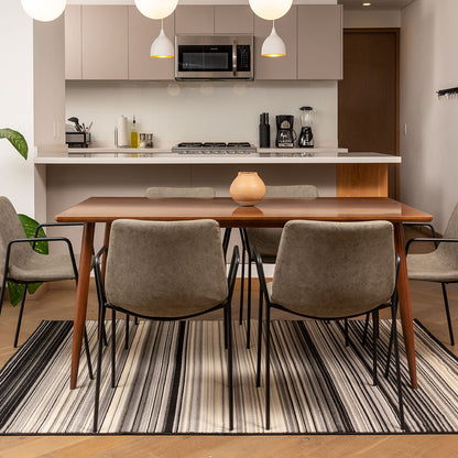 Tapete de sala gris con rayas Soho 042 160 cm x 220 cm