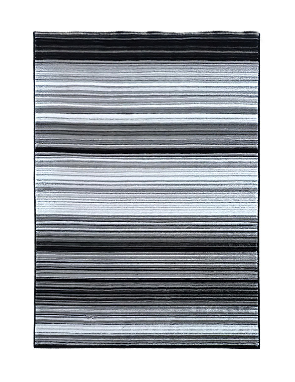 Tapete de sala gris con rayas Soho 042 160 cm x 220 cm