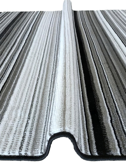 Tapete de sala gris con rayas Soho 042 160 cm x 220 cm
