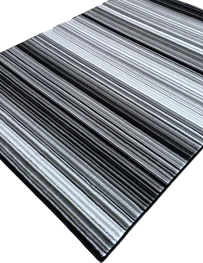 Tapete de sala gris con rayas Soho 042 160 cm x 220 cm
