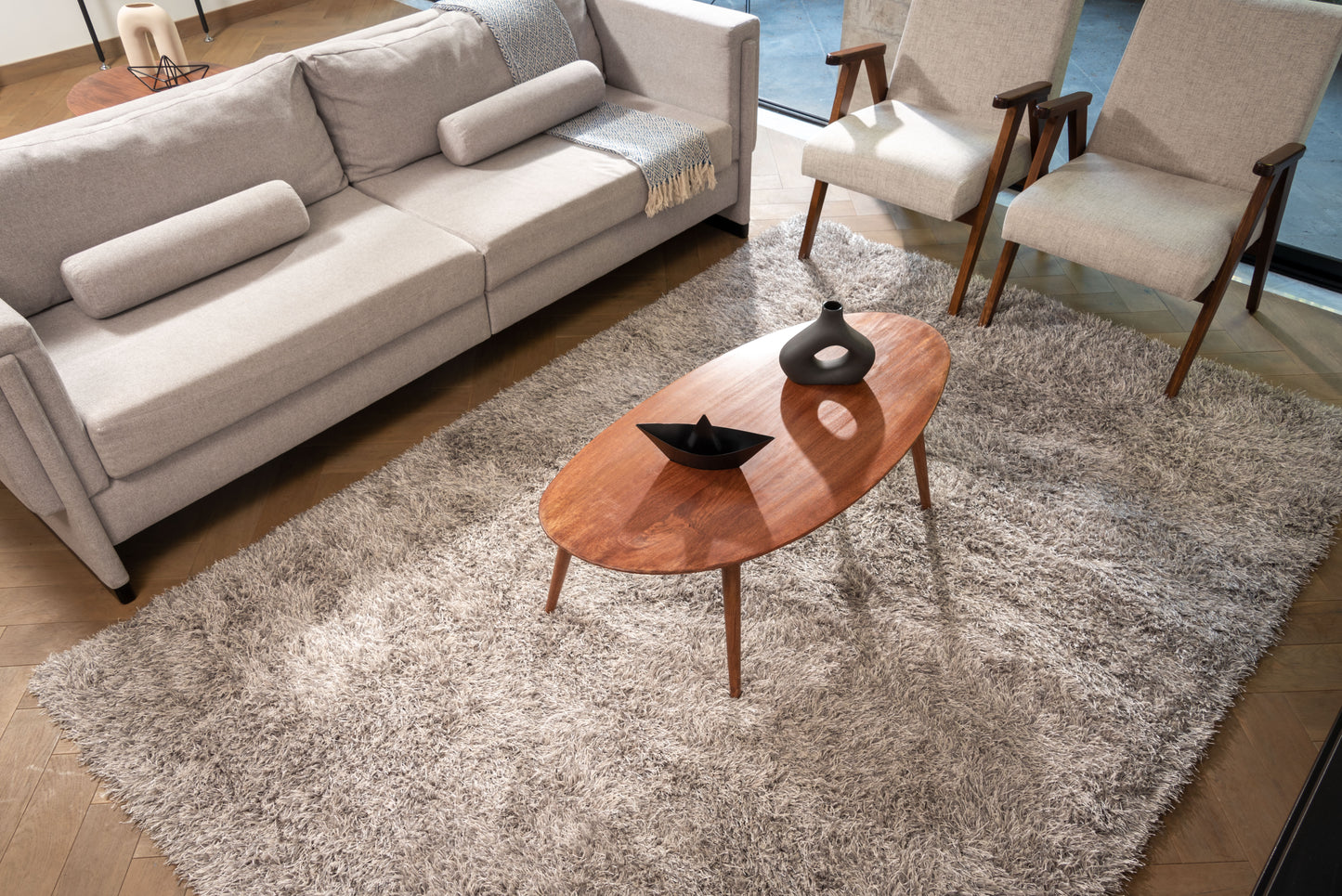 Tapete de sala beige Tulum 200 cm x 290 cm