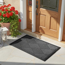 Tapete de Entrada Elegante Gris 45x75cm | Polipropileno con Base de Hule Antiderrapante