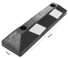 Tope de Estacionamiento 55 cm Hule Reciclado | Uso Rudo, Reflectante y Antidaños