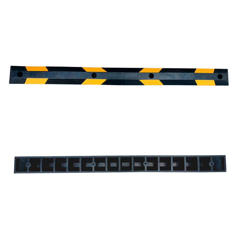 Tope de Estacionamiento 180 cm Hule Reciclado | Uso Rudo, Reflectante y Antidaños