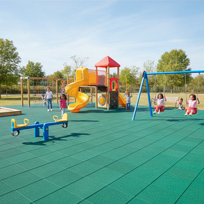 Piso de Caucho Amortiguante Juegos Infantiles