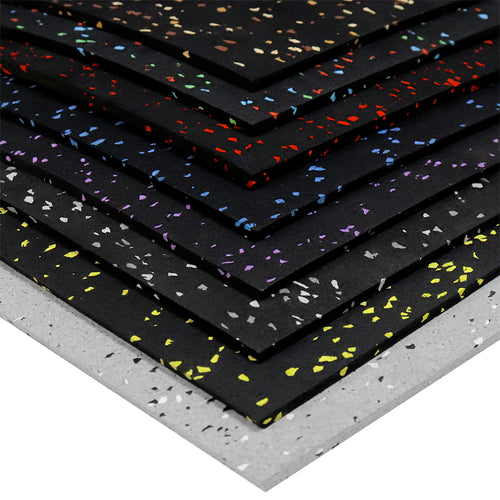 Piso gimnasio de hule chispas de color