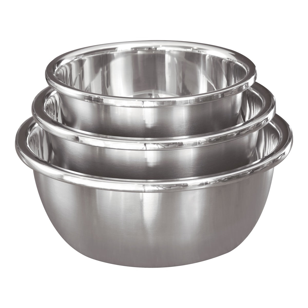 Set de 3 Mixing Bowl de Acero Inoxidable | Tazones Reforzados para Cocina Duraderos y Multiusos
