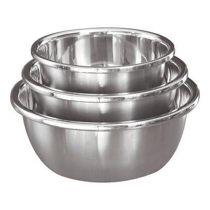 Set de 3 Mixing Bowl de Acero Inoxidable | Tazones Reforzados para Cocina Duraderos y Multiusos