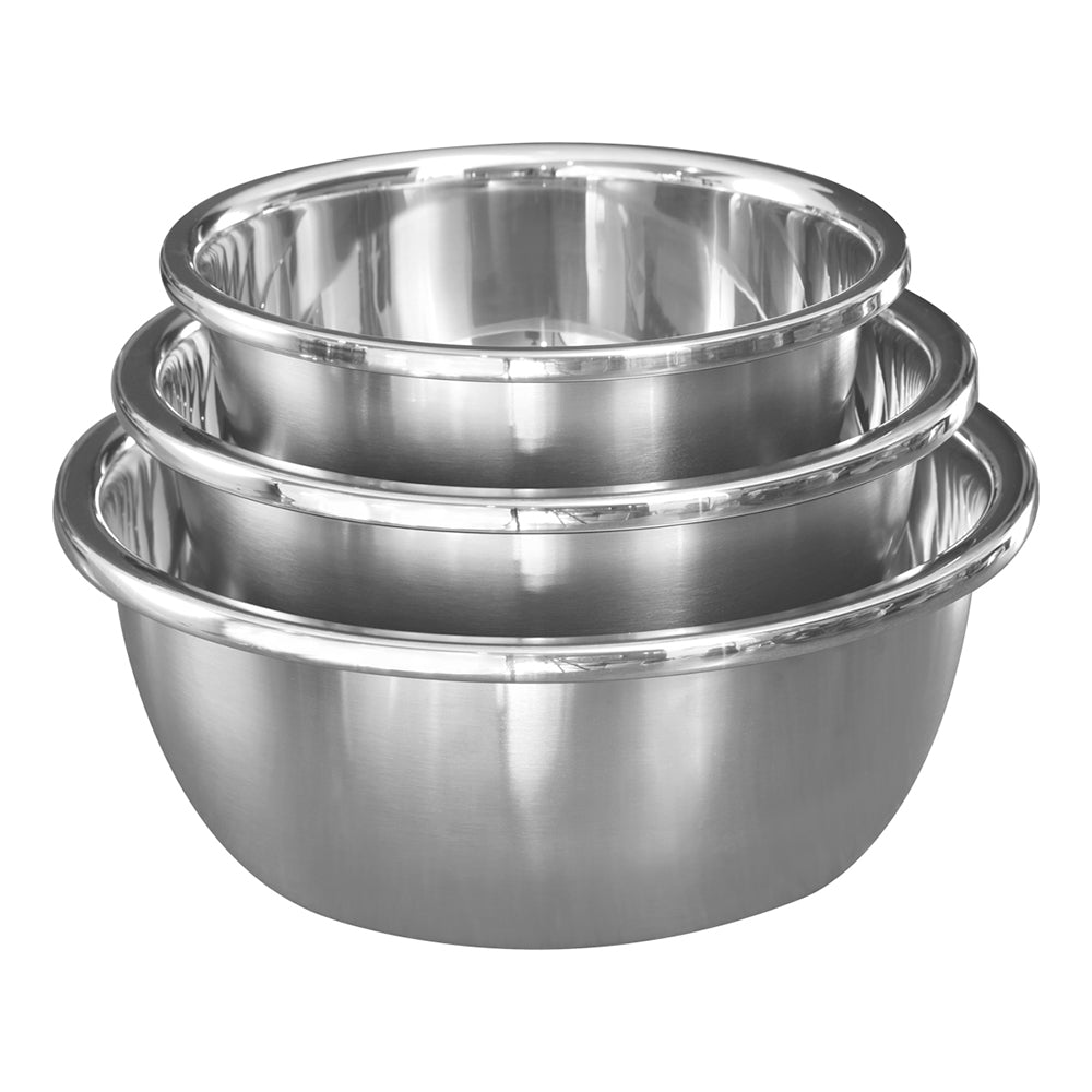 Set 3 Mixing Bowls Acero Inoxidable Tazones Cocina Reforzados
