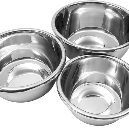 Set 3 Mixing Bowls Acero Inoxidable Tazones Cocina Reforzados
