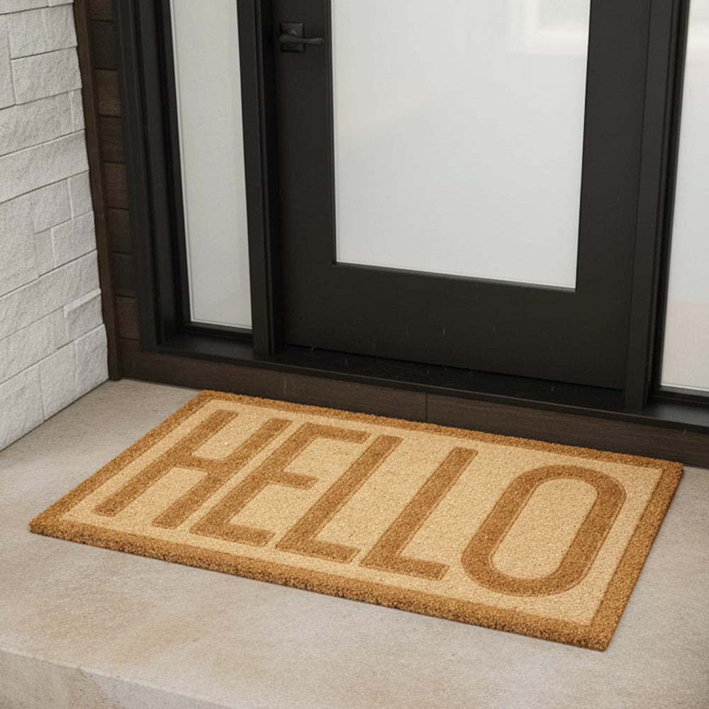 Tapete de entrada Coco Hello 40cm x 60 cm