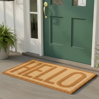 Tapete de entrada Coco Hello 40cm x 60 cm